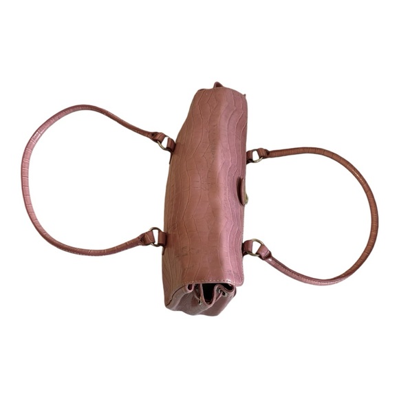 Worthington Pink Croc/Alligator Pattern Shoulder Bag with Double Top Handle - Picture 3 of 14